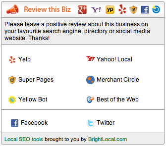 Online reviews tools - ReviewBiz badge