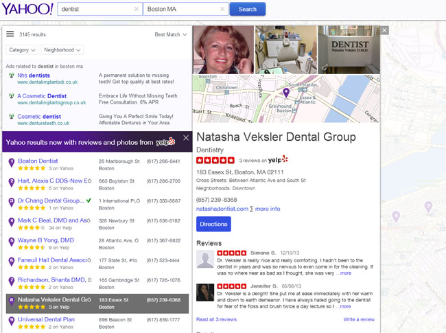 Yahoo with Yelp