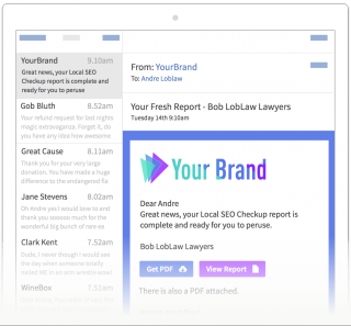 create email alerts & we'll send seo reports to your clients.