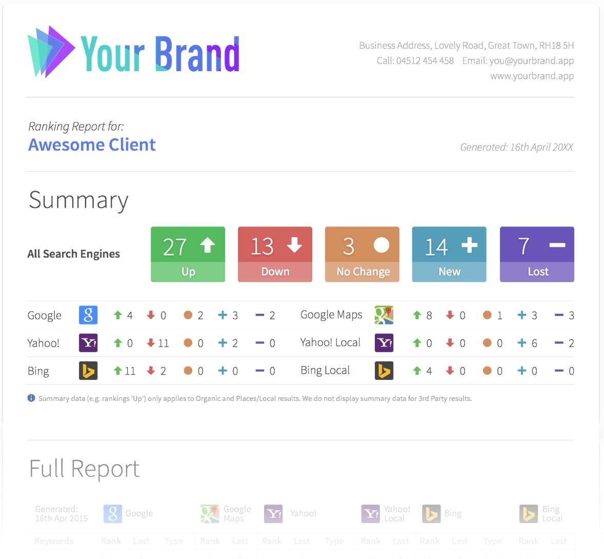 branded online & PDF seo reports