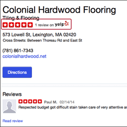 Reviews from Yelp on Yahoo