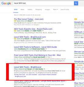 SERP for Local Ranking Reports