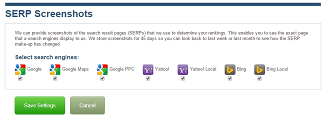 SERP Screenshots