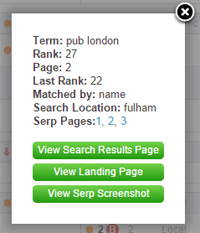 SERP for Local Ranking Reports