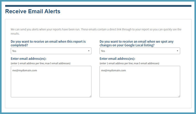 activate google local listing email alerts