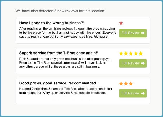 Receive email alerts for new reviews