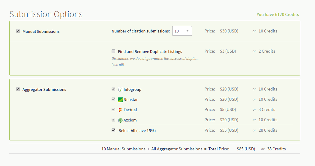 submit to Local Data Aggregators