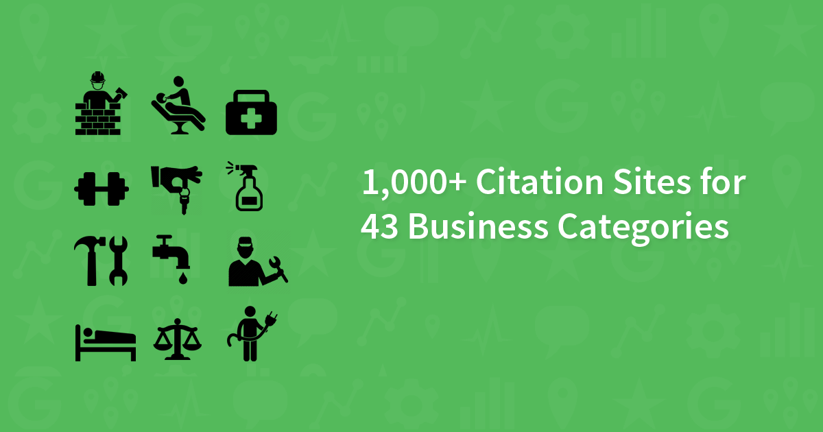 Top Local Citations by Business Category 1,000+ Niche