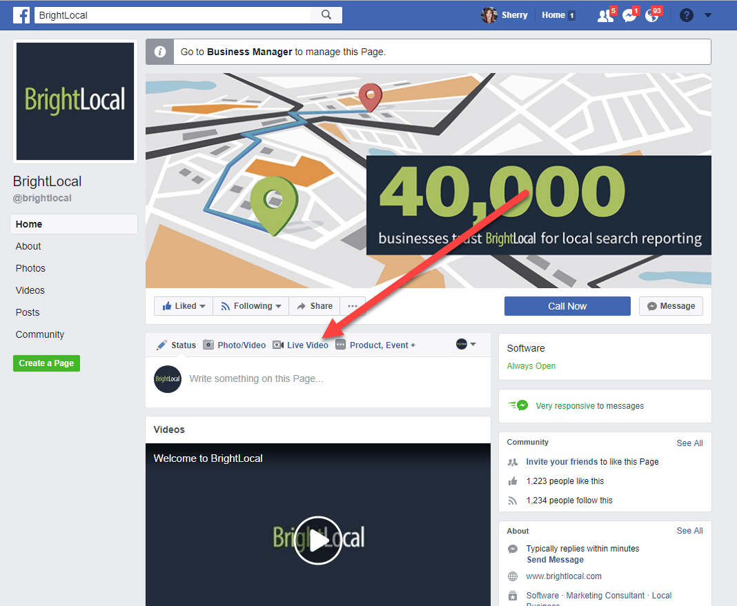 Start Facebook Live