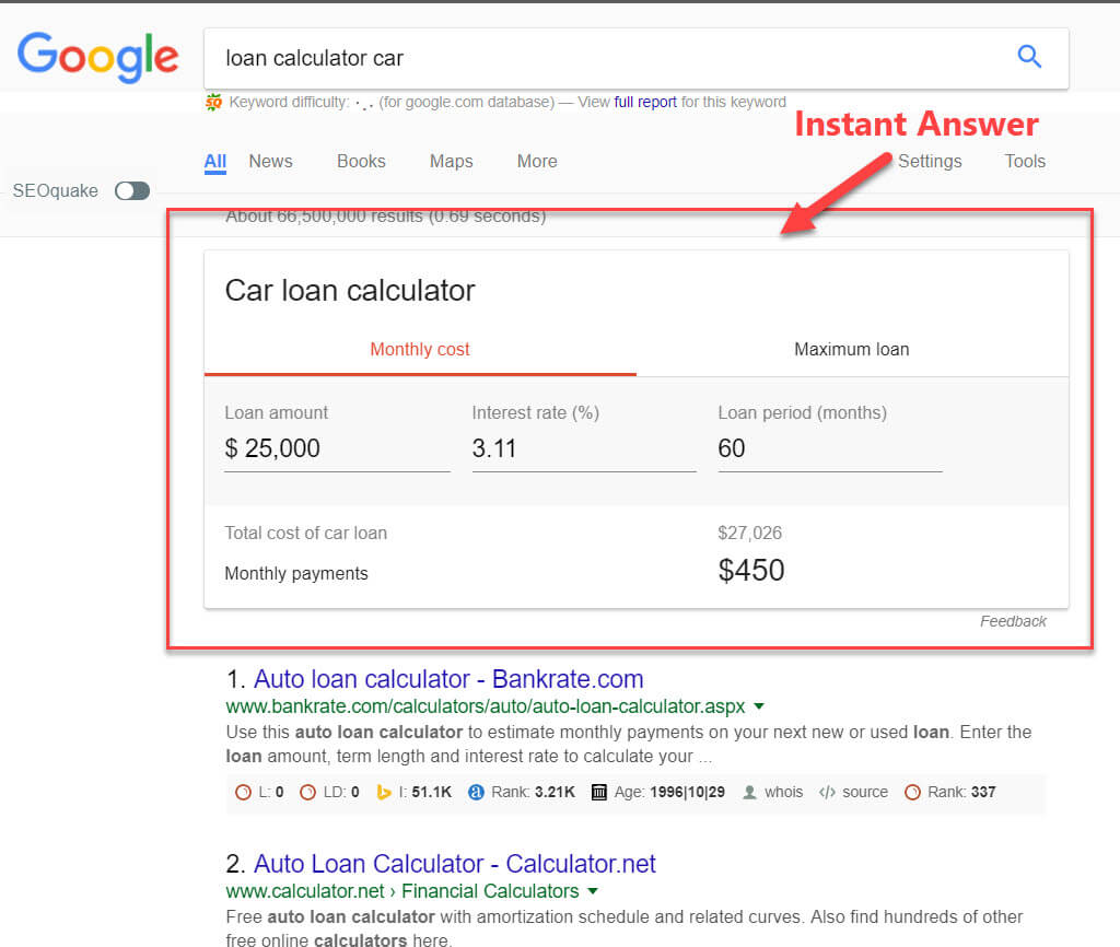 Google Instant Answers