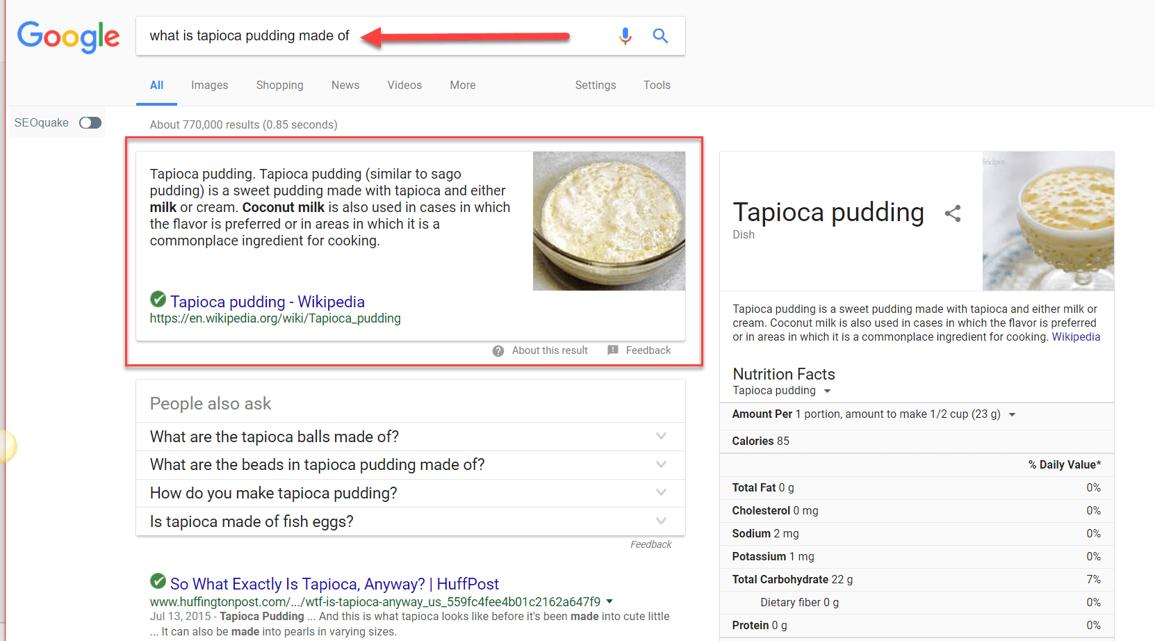 Google Answer Box