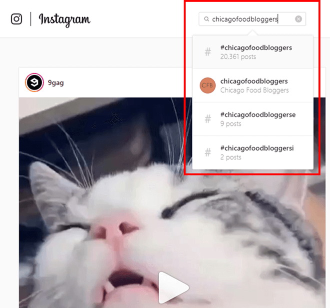 Instagram Hashtag search