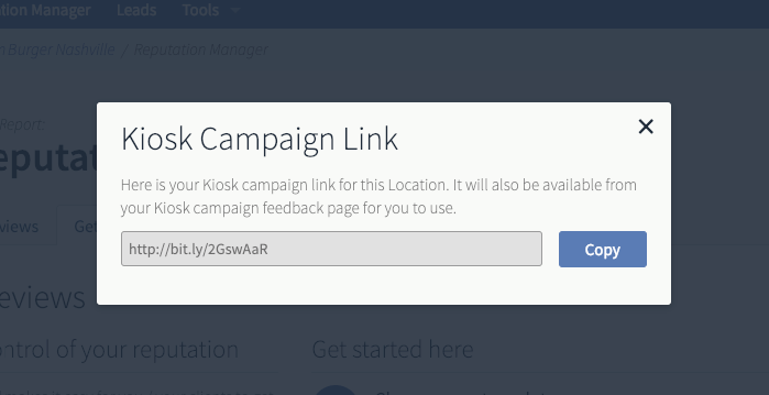 Kiosk Campaign Link