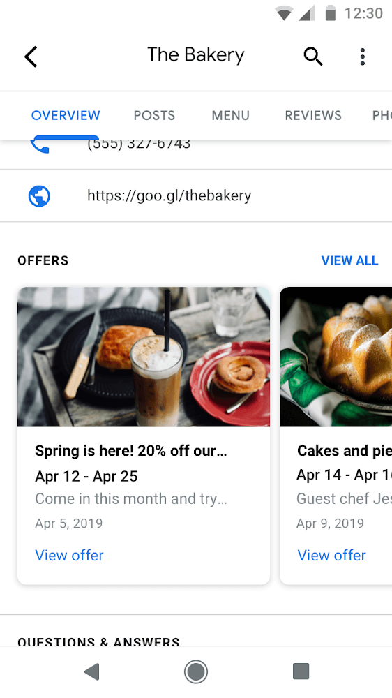 Google Post Offer Type Placement