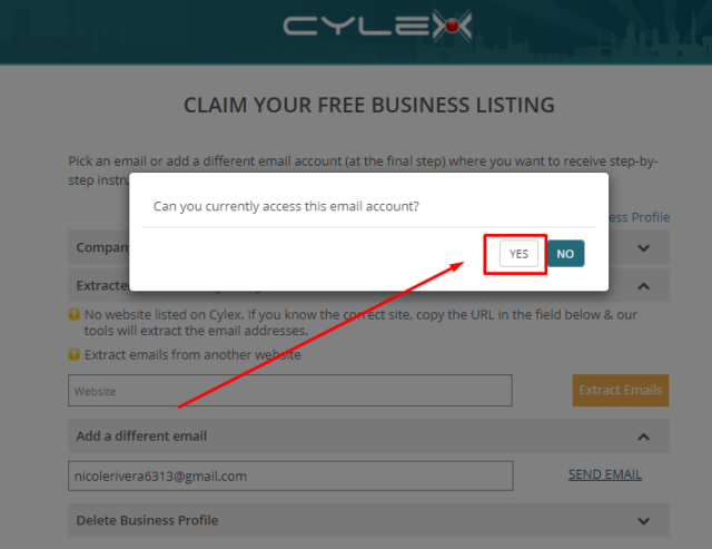 Cylex Access Email Account