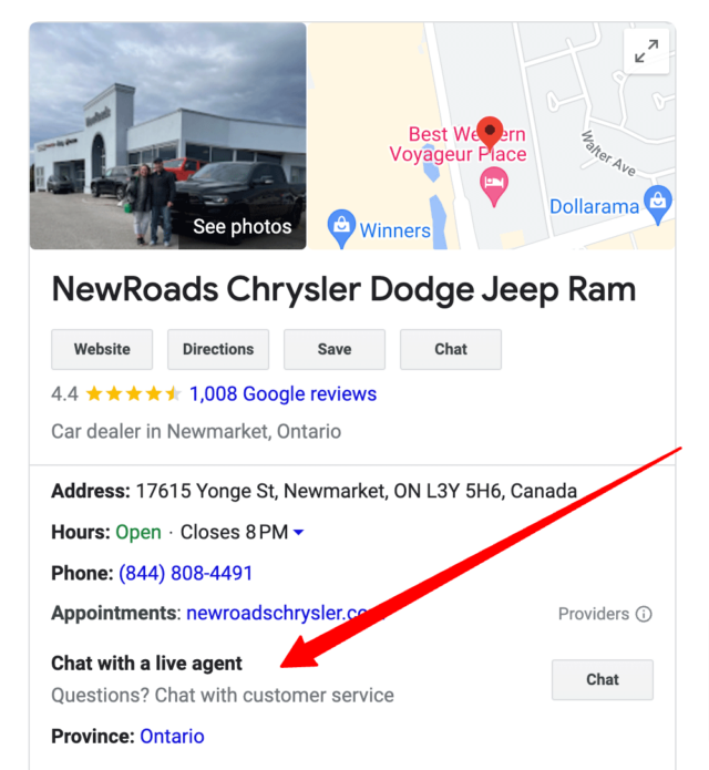 Google Business Profile Messaging and Chat - Chat with a Live Agent