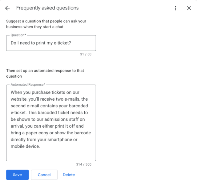 Google Business Profile Messaging and Chat - FAQs