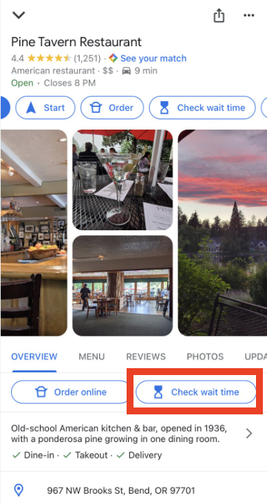 ‘Check wait time’ button added to Google Local
