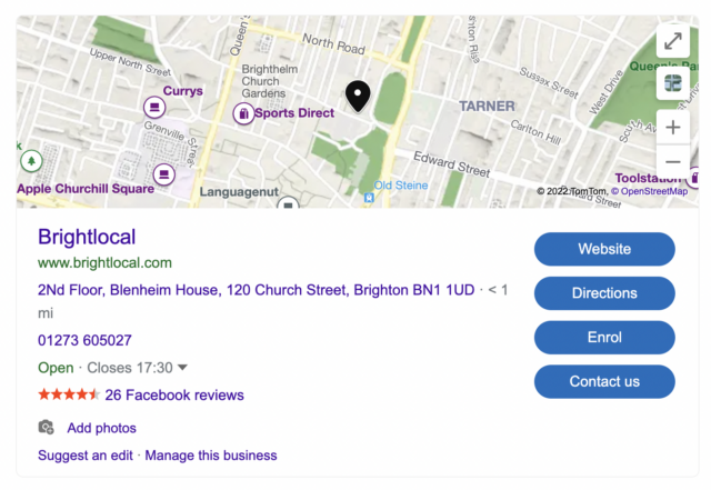 Brightlocal Bing Map Snippet