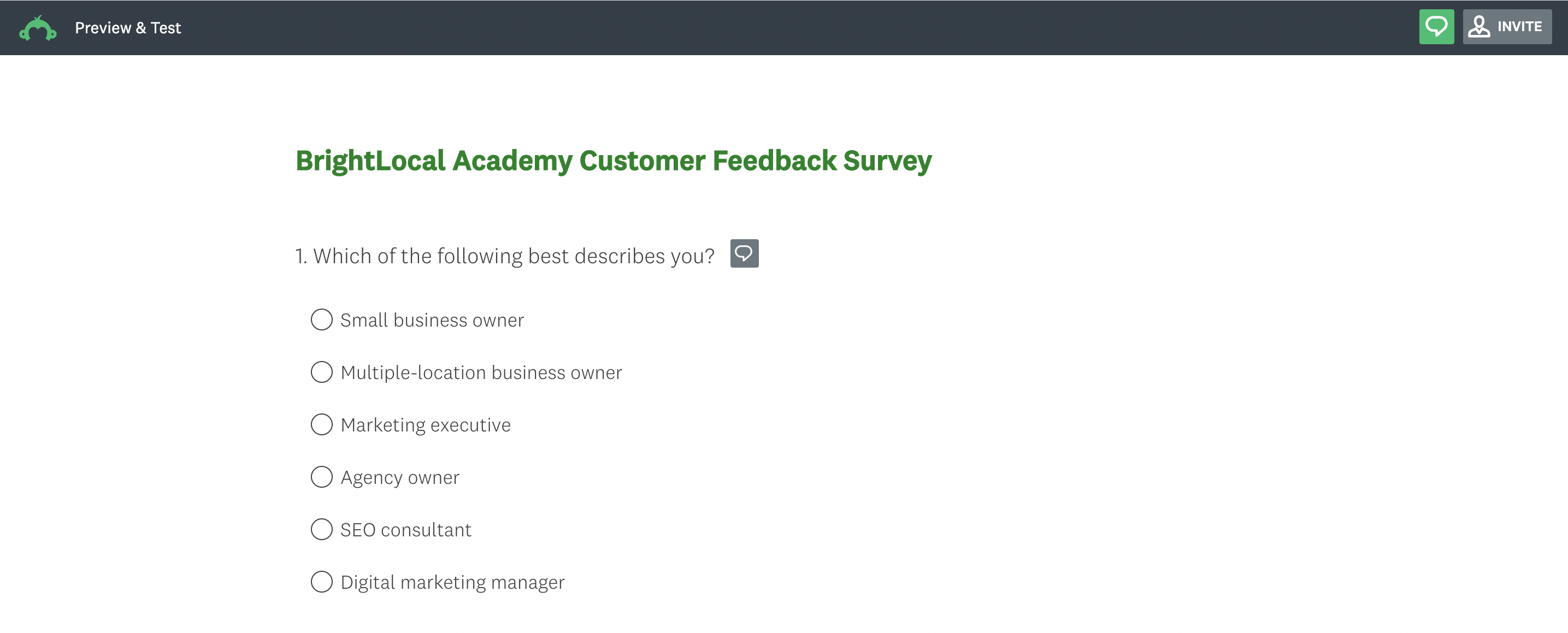 Customer survey academy