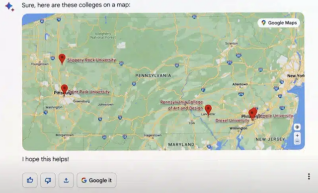 Google Maps in Bard