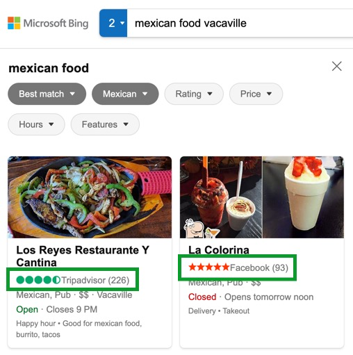 Bing Listing Reviews