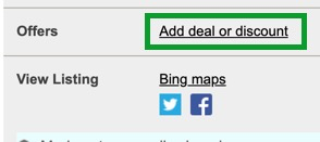 Bing Listings Add Deal or Discount