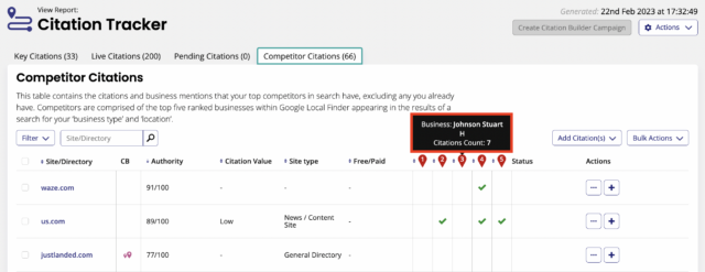 Citation Tracker - Competitor Citations