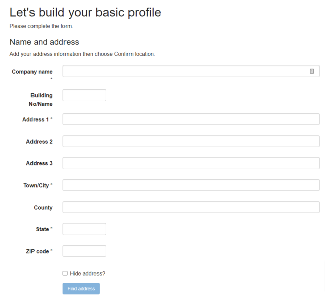 Hotfrog Build your Basic Profile