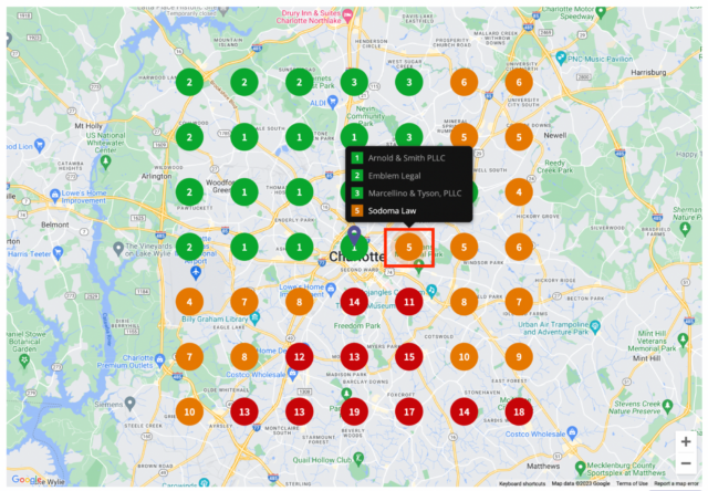 Local search grid by BrightLocal