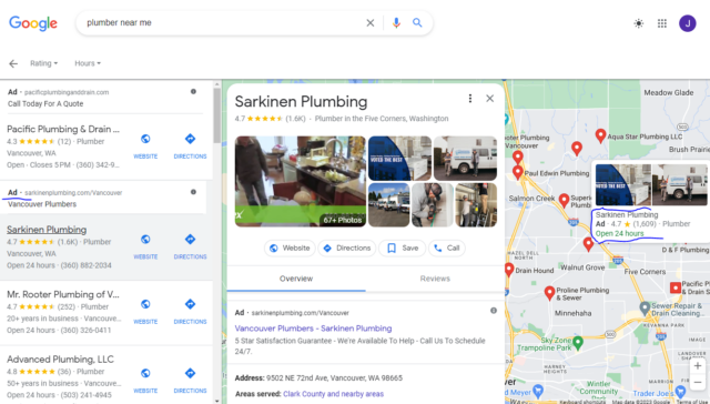 Google Maps Ads Knowledge Panel