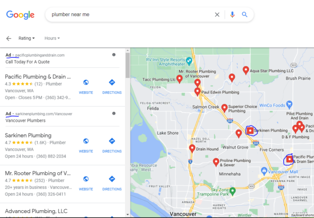 Google Maps Ads Desktop