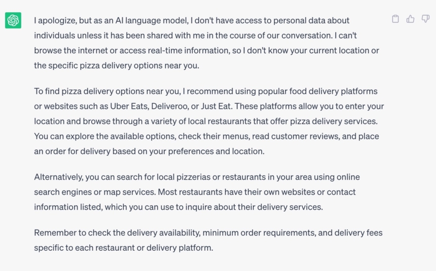 Chat Gpt Pizza Delivery Near Me