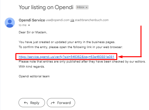 Opendi 08 confirmation email