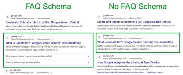 Schema for Local SEO - FAQ Schema vs No FAQ Schema