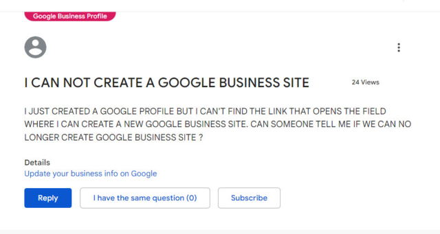 Ineffective Help Request 2 - How to Post on the Google Business Profile Forum 