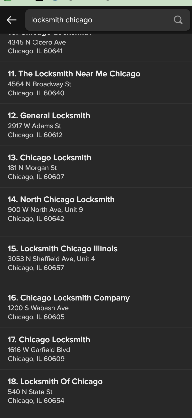 How to Optimize Your Apple Maps - Locksmith Chicago Apple Maps Serp