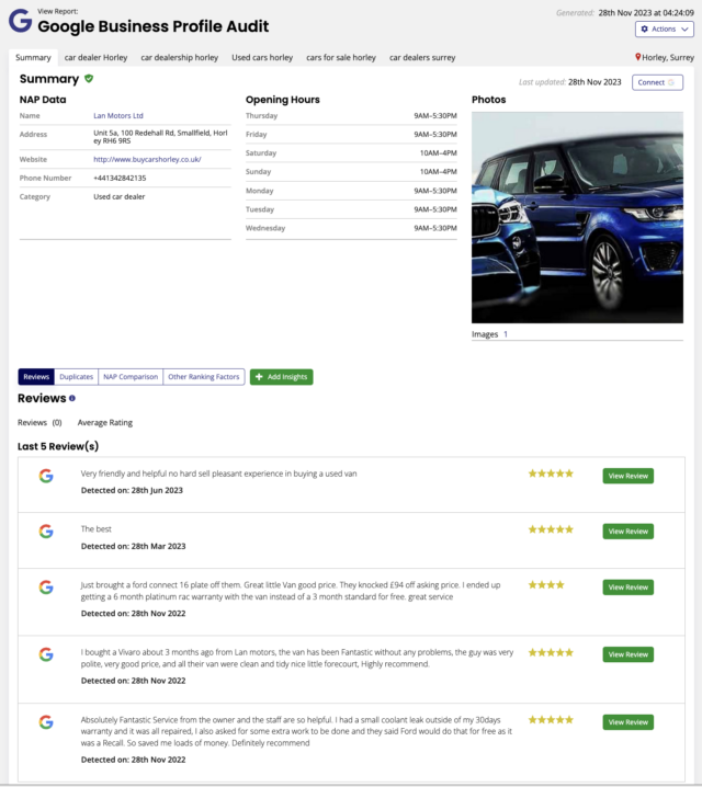 BrightLocal - Google Business Profile Audit