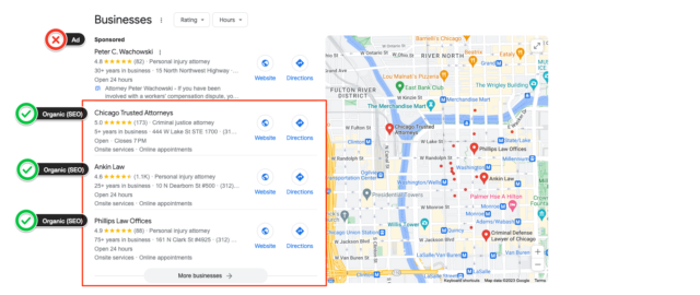 Local SEO for Lawyers - Local Pack