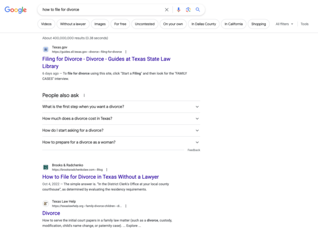 Local SEO for Lawyers - SERP Example