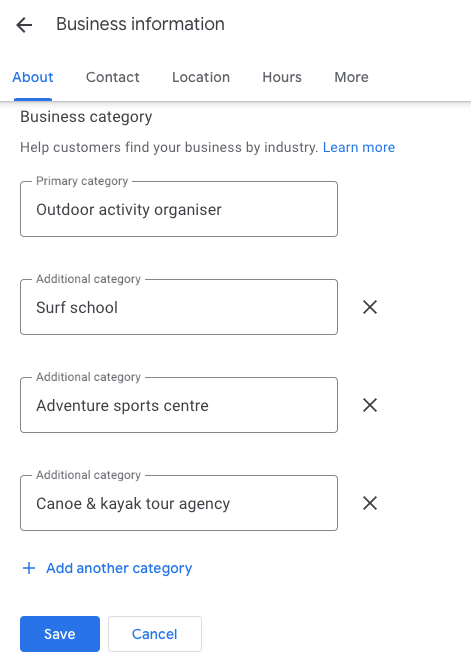 Gbp Categories Choosing