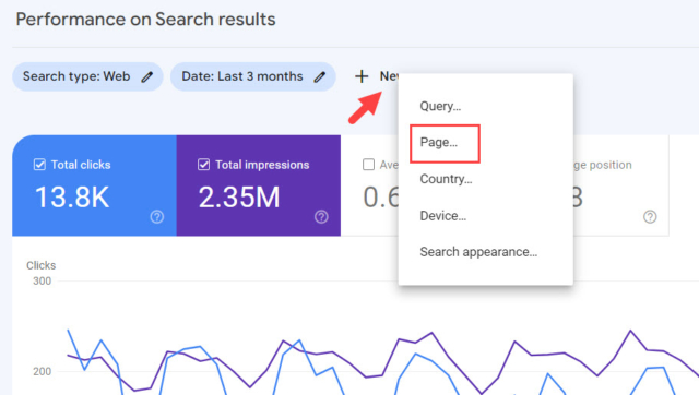 Google Search Console New Page