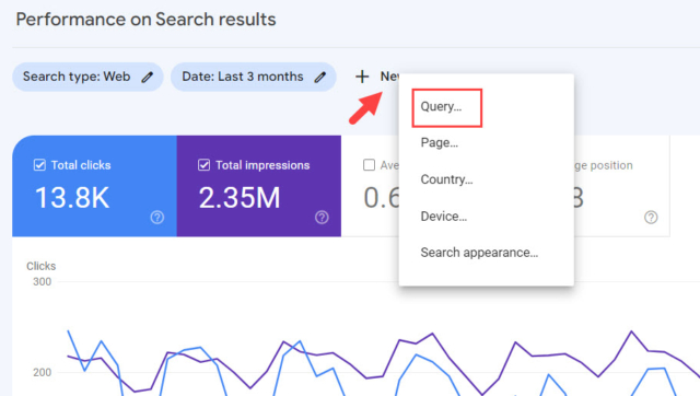 Google Search Console New Query