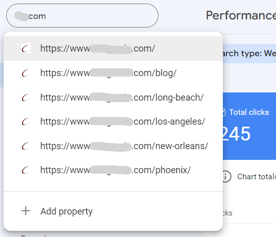 Google Search Console More Properties for Website